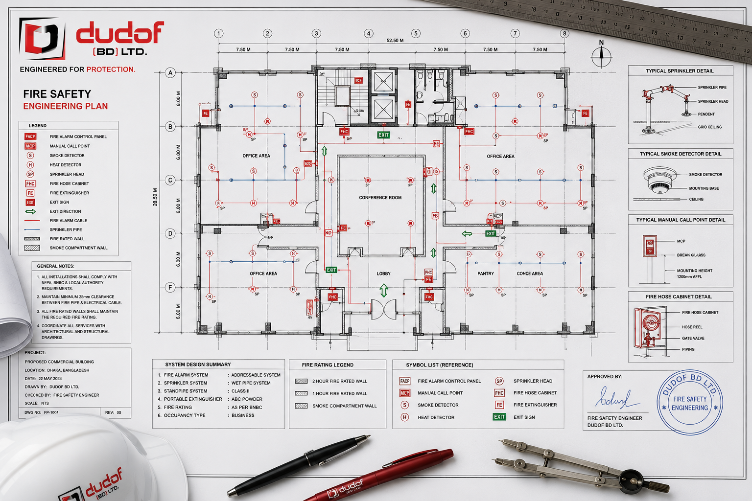 engineer reviewing blueprint